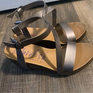 Blowfish Women's Metallic Gray Wedges